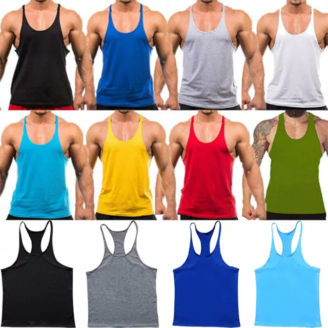 SPORTS Fitness Hommes Décontracté T-Shirt sans Manche T-Shirt Gym T *