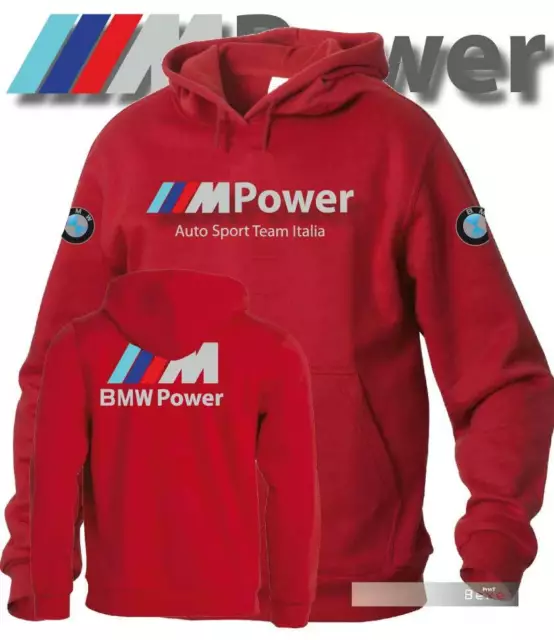 Felpa Hoodie Printed Bmw Mpower Auto Sport Team Italia Per Fans Bmw  Col. Rs