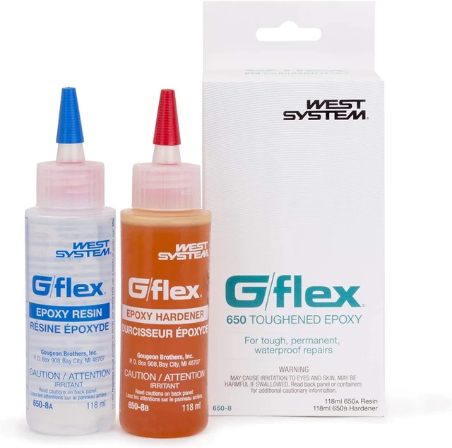 650-8 West System 650-8 G/flex Toughened Epoxy, two, 4.5 fl oz
