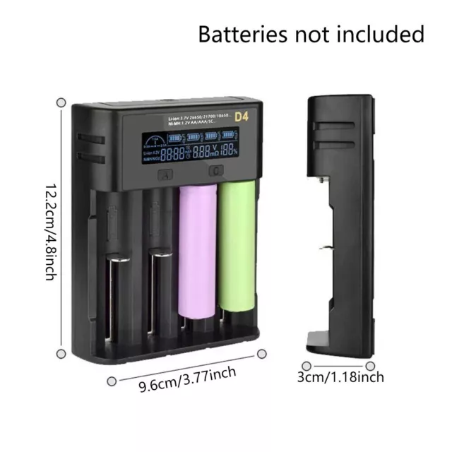 LCD Display Smart USB Battery Charger 4 Slots For 3.6V/3.7V Li-ion Batteries New 2