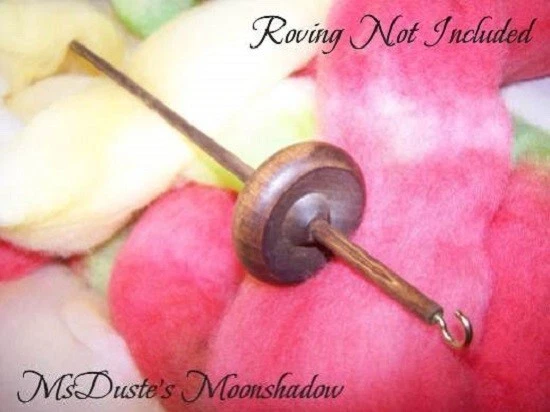 ~ Top Whorl Drop Spindle Spinning Roving Yarn SCA 12"x 2"  Walnut Finish ~