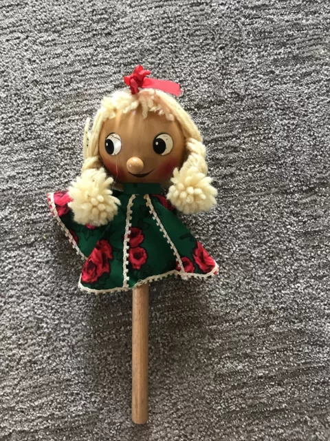 Vintage Steinbach Germany Wood Musical Spinning Toy Princess Puppet