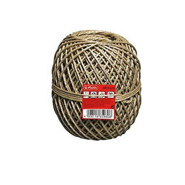 (TG. 1x 100 Meter) herlitz Verpackungs-Kordel, aus PP, braun, 100 m - NUOVO