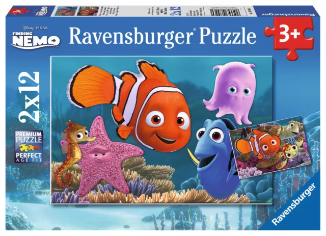 2 x 12 Teile Ravensburger Kinder Puzzle Findet Nemo, der kleine Ausreißer 07556