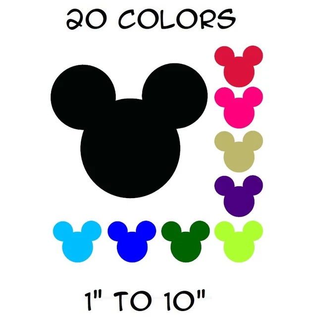 MICKEY MOUSE DISNEY Diecut Vinyl Decal Sticker Logo Ears Shape £8.82