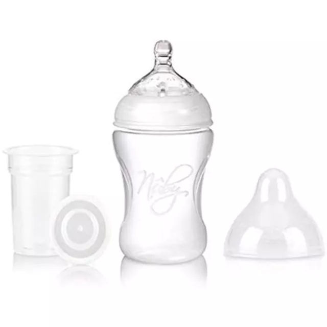 Nuby 150ml Silicone New Born Baby Feeding Bottle Wide Neck Anti Colic Slow Flow