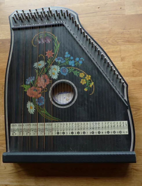 Schöne antike Zither - JUBELTÖNE - Konzert - Salon - Harfe - 52 x 40 x 6 cm