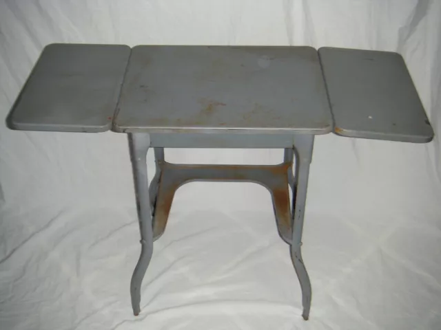 Vintage Metal Industrial Typewriter Desk Stand Drop Leaf Table