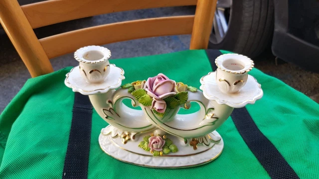 Portacandele ceramica Capodimonte