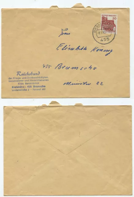 33994 - Beleg - Reichsbund der Kriegs- und Zivilbeschädigten - Bramsche 8.9.1965
