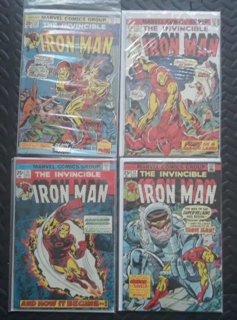 Iron Man Comic Book Vol 1 Lot Of 4 #72-75 Marvel 1971-1975 VG-FN CONDITION