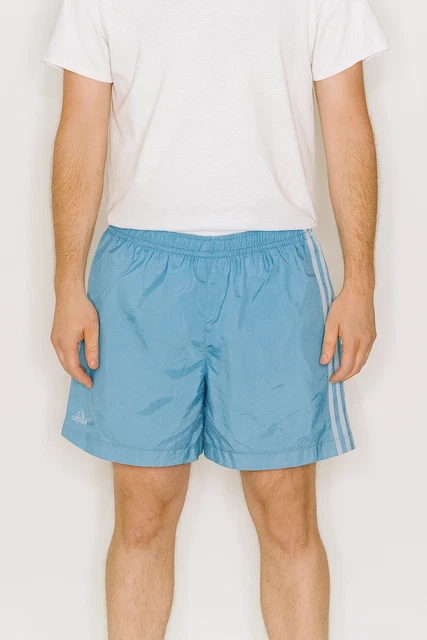 Short De Sport Rétro Années 90 - Nylon Rose Brillant à Damier - Taille M - Neuf (New Old Stock)