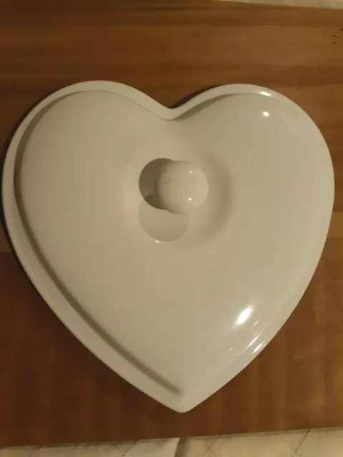 Chantal White Heart Casserole Lid Only; Replacement Lid; Oven Safe Ceramic