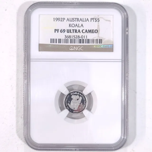 1992 P Australia $5 1/20 OZ Platinum Koala NGC PF 69 ULTRA CAMEO