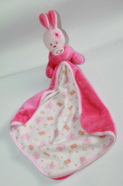 Doudou Recto  Mgf Lapin  Rose Mouchoir  Fleur Carotte Com  Neuf