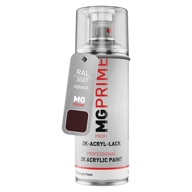 RAL 3007 Rosso nerastro Black red opaco Bomboletta spray con acrilico 2K 400 ml
