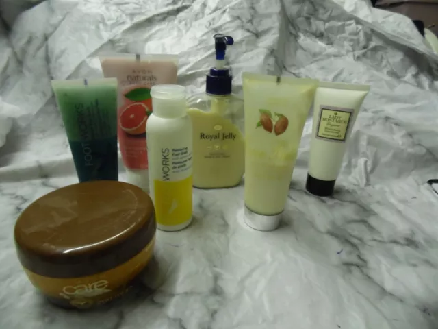 mixed job lot of toiletries 8 items hand & nail cream foot scrub body scrub etc