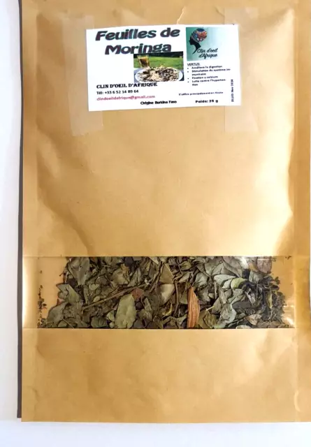 Feuilles  de MORINGA  Clain d'oeil d'Afrique utilisation tisane