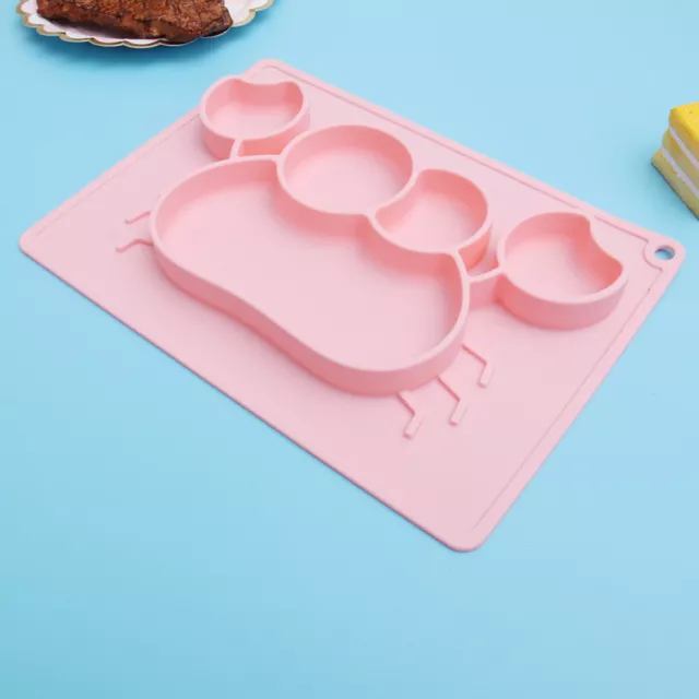 One-piece Silicone Placemat Baby Feeding Bowls Sucker Dinner Plate