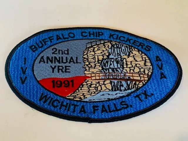 Advertising Patch Logo Emblem Sew vtg patches Wichita Falls Texas buffalo chip