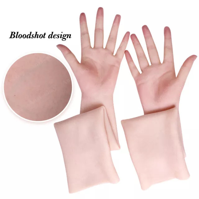 Realistic Bloodshot Silicone Female Gloves Hand Gloves Veins Skin Crossdresser