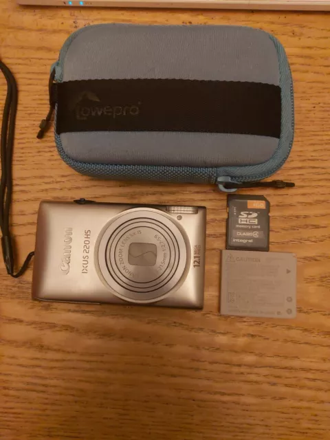 Canon IXUS 220 HS With Lowepro Case And 4GB Sd