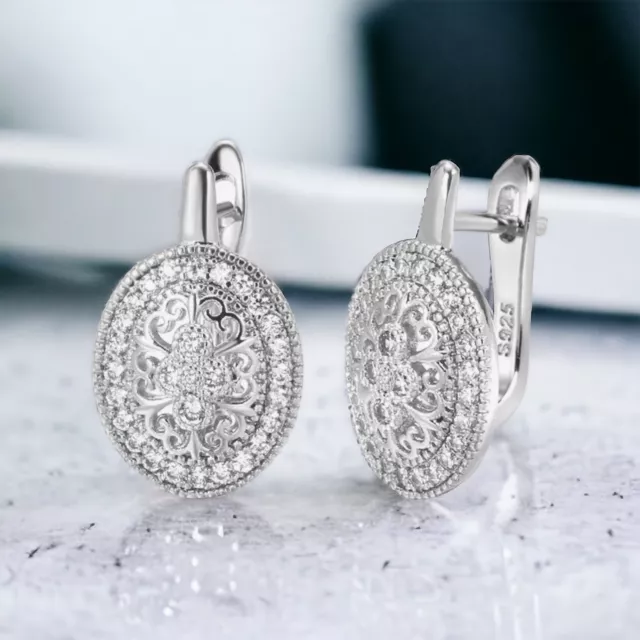 Massiv Silber Vintage Design hängende Ohrringe Glam Wear oder lässig gestempelt 925