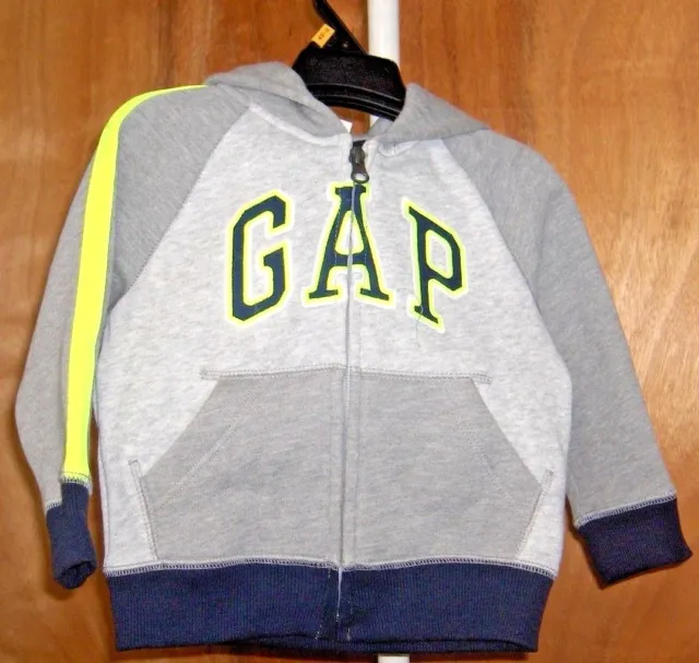 Toddler Boy Size ( 18- 24 Mos.)   *Gap Kids*   Gray  Logo,   Hoodie   Nwt