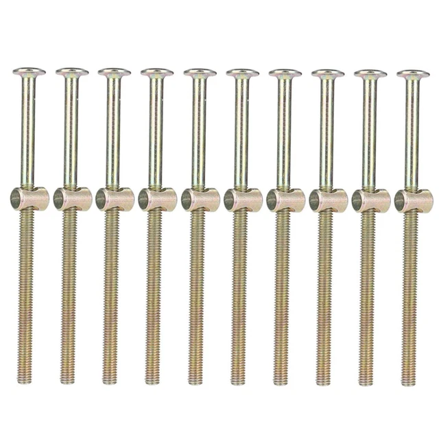 2 Vis à Fente M6x120mm Avec écrou Boulon Pour Meuble - Filetage Barillet, Qualité Uxcell - Neuf