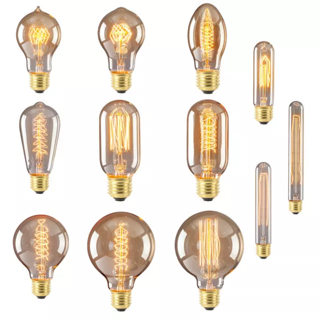Vintage Industrial Retro Edison LED Bulb Spiral Filament Light Lamp E27 40W New