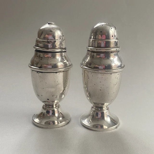 Antiche pentole sale e pepe argento sterling 66 g AL Davenport 1932