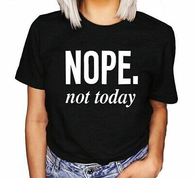 No Non Oggi Nero Grafico T-Shirt Top T-Shirt Vestiti Ragazze Harajuku per Donne