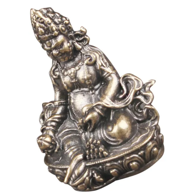 Brass Huang Caishen Feng Shui Sculptures Meditation Buddha Thai Sitting Statue
