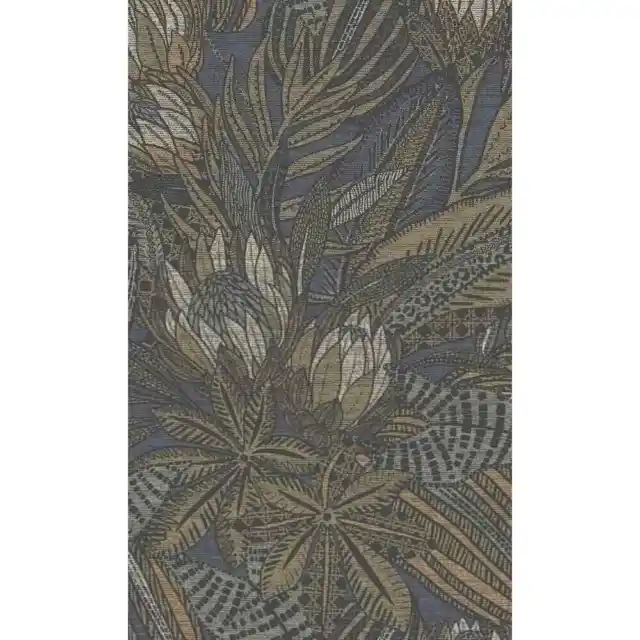 Walls Republic WallPaper Roll Non-Woven Non-Pasted Bold Leaves + Protea Flowers