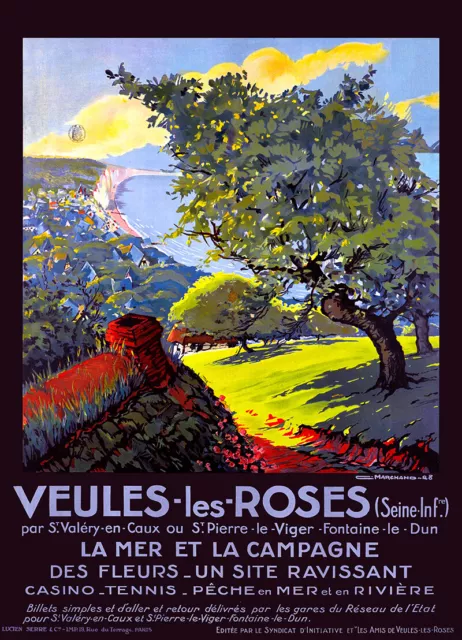 Affiche chemin de fer État - Veules-les-Roses