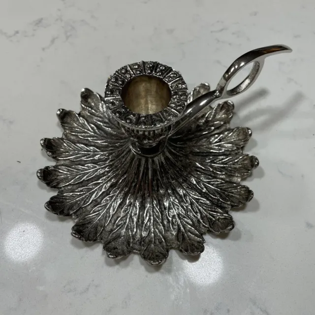 Vintage Chamber Stick Ornate Candle Holder Silver plate