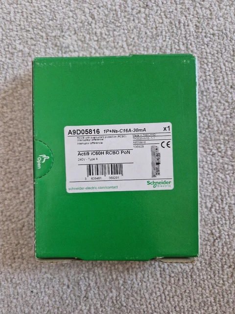 SCHNEIDER 16 AMP RCBO de un solo polo c16 a9d05816 acti9 iC60H RCBO PoN