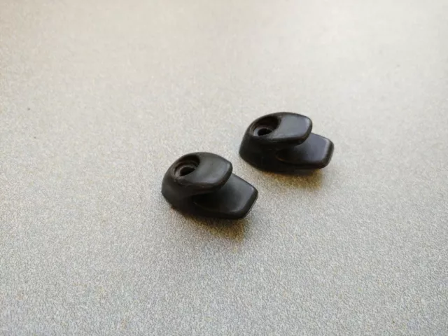 Very Nice Pair Used Original Genuine Porsche 924 944 Black Plastic Coat Hooks