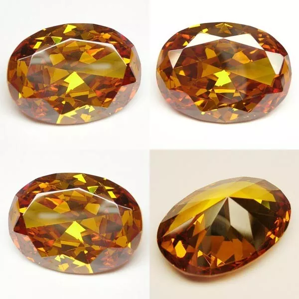 IF 90 cts Huge Oval (30x22 mm) CZ Yellow Sapphire Cubic Zirconia Gem AAA A45