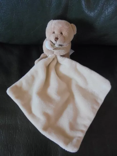 Doudou et Compagnie Peluche Ours Beige Mouchoir Epais Ecru Neuf