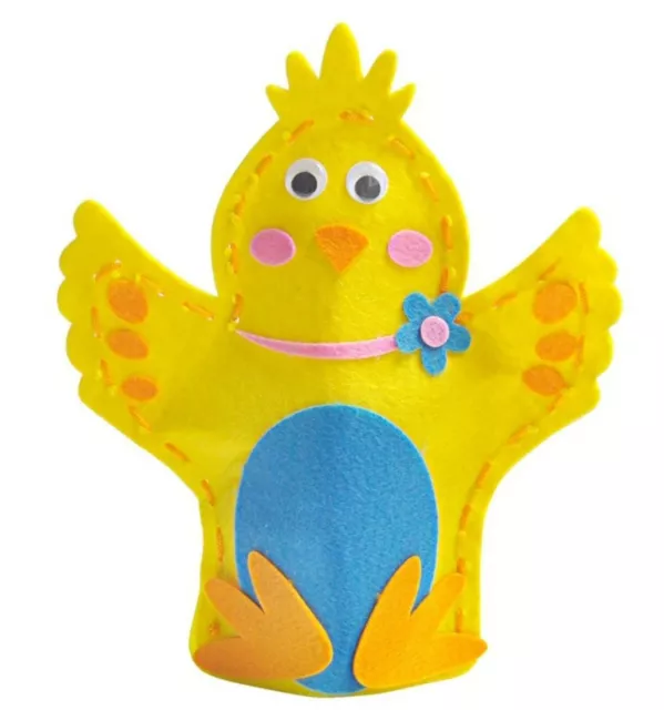 Easter Chicken Eggs Hunt Bag School Sewing Kids Craft DIY Hand Puppet Kit Gift