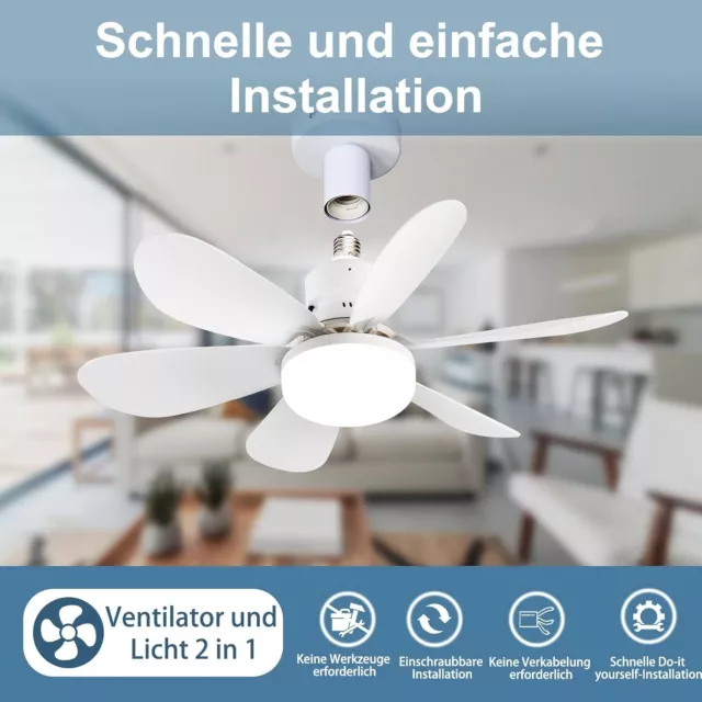 E27/E26 Base Small Ceiling Fan with Remote,Socket Ceiling Fan with Light