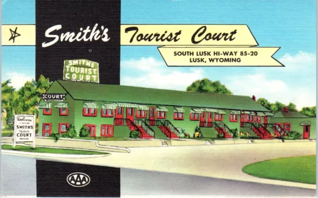 LUSK, WY Wyoming   SMITH'S TOURIST COURT  c1950s   Linen  Roadside  Postcard
