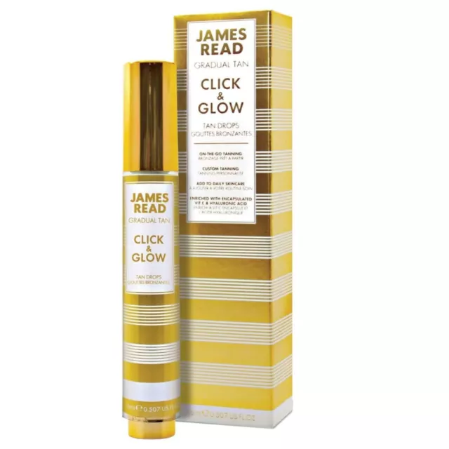 James Read Gradual Tan Click & Glow Body Tan Drops (New) - 15ml Free Postage