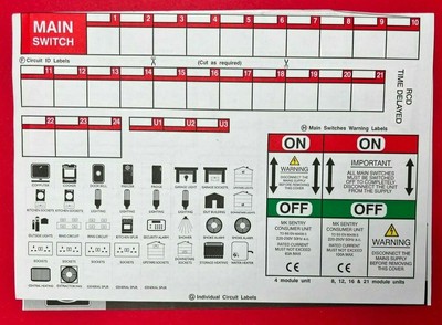 WYLEX CONSUMER UNIT Labels - New £5.95 - PicClick UK