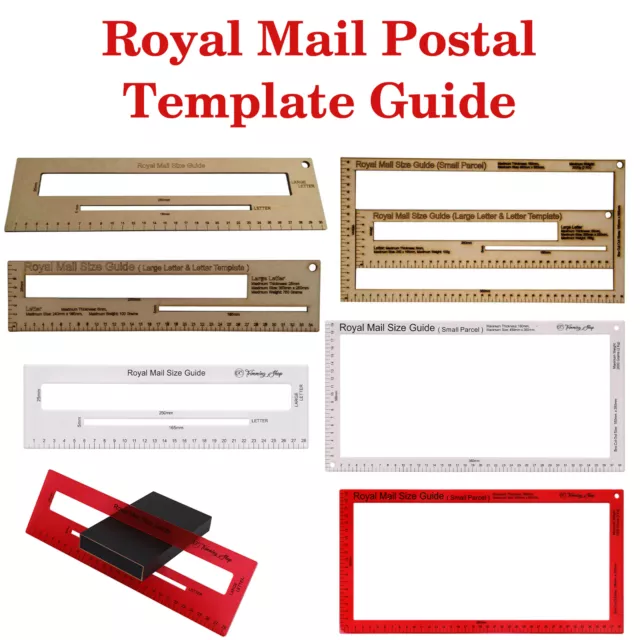 Red White Wooden Royal Mail PIP PPI Template Post Postage Ruler Charge Guide