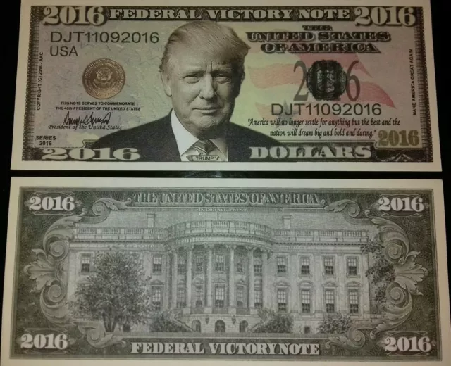 Dollar Americain Donald Trump Billet Commemoratif 2016 Usa Campagne President