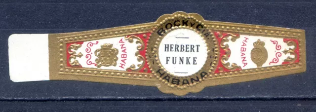 OLD CIGAR BAND "HERBERT FUNKE" of "BOCK y Cia."