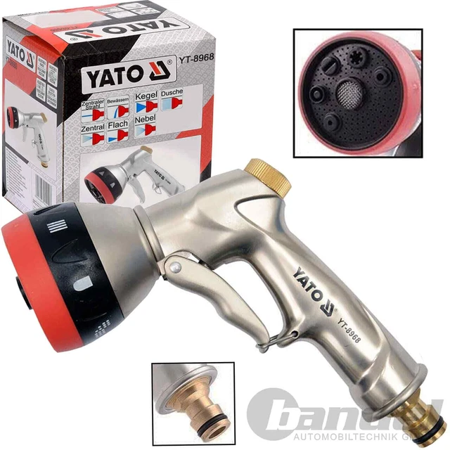 YATO MULTIBRAUSE GARTENBRAUSE aus MESSING 7-Funktionen PISTOLE GARTEN BEWÄSSERN