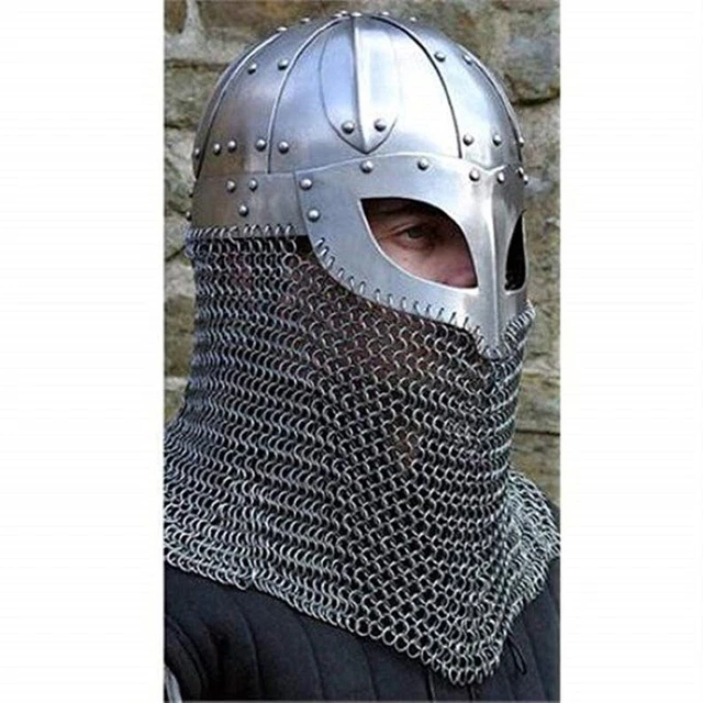 Medieval Steel Viking Norse Helmet With Chainmail Hand Forged SCA Larp Helmet